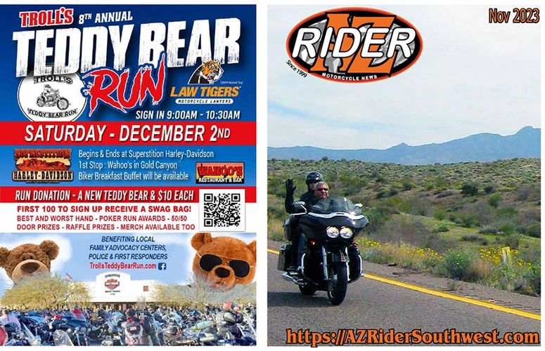 AZ Rider Motorcycle News November 2023 edition - Arizona - bikers
