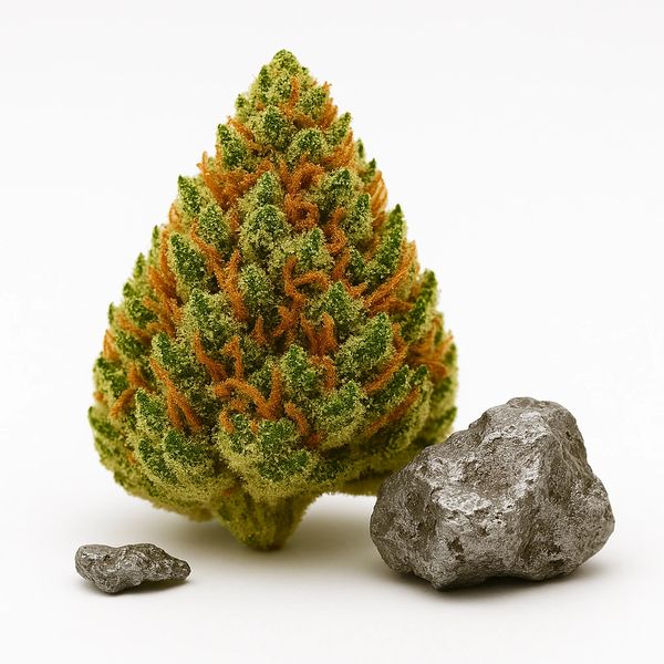 cannabis flower with rock