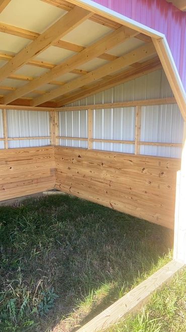 Interior Framing of loafing shed