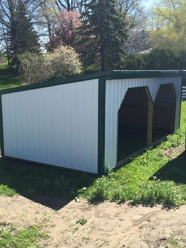 Custom sheds with double doors and metal roof near Cedar Rapids, IA