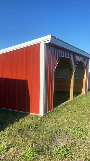 End view of 12x24 Horse Barn