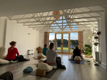 Restorative yoga classes during our wellness days and yoga retreats.