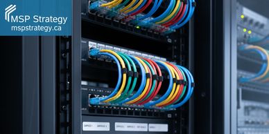 A tidy ethernet cabling network patch panel