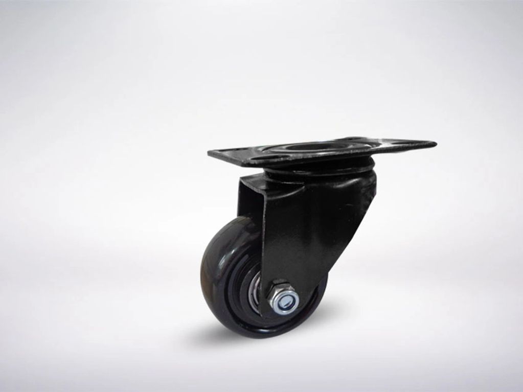 Rodachina rueda polivinil, capacidad de carga 30 kg para almacenes de cadena, sin freno, sujeción A