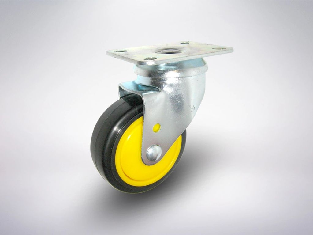 Rodachina tenedor giratorio rueda rin poliolefina banda en poliamida, sujeción A, capacidad 75 kg 