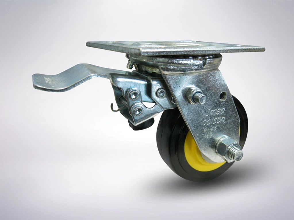 Rodachinas tenedor de acero, especial para carros sacapaquetes, sistemas de transporte industrial 