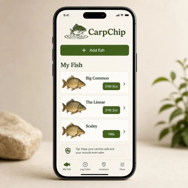 CarpChip log catches from microchipped fish and track trennds
