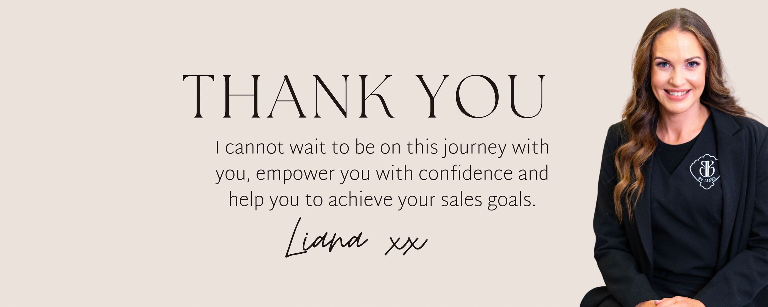 A woman expresses gratitude and motivation for a sales journey.