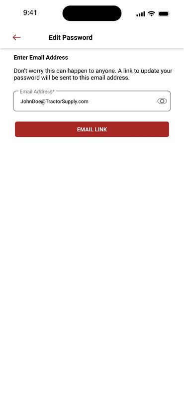Add email address to receive reset link.