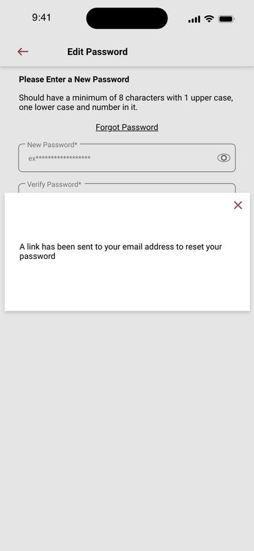 Link sent to reset password.