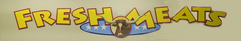 "Fresh Meats" with a long horn in the middle