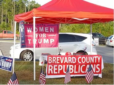 Republican Tent at Cogan Government Center, Early Voting site, March 2020, 
Palm Bay, FL
