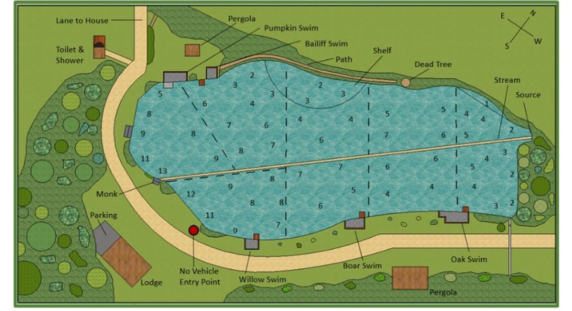 Carp lakes in France Etang de Villaine