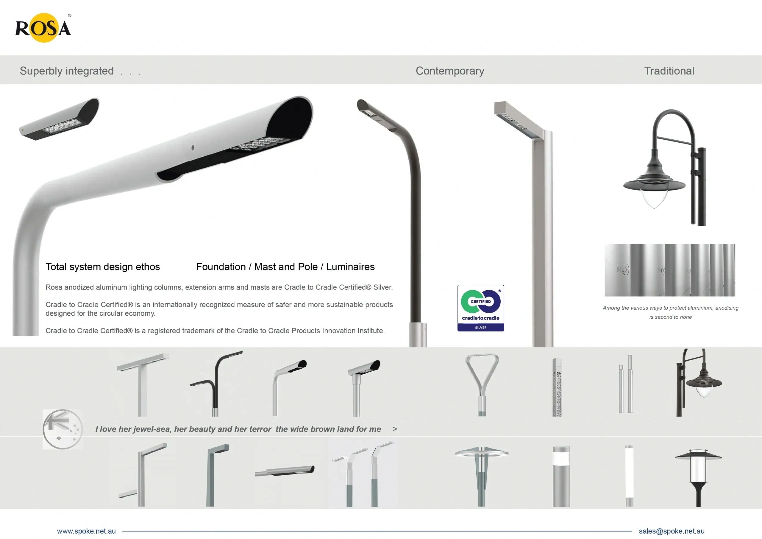 Modern design Integrated LED Pole Mast Area Light Street Contemporary Anodised corrosion resistant 