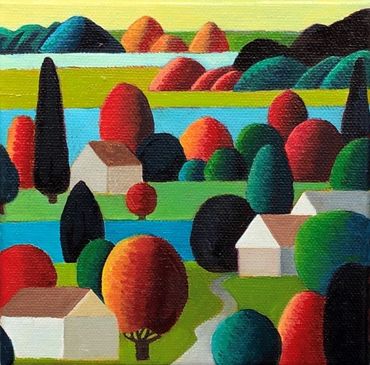 topiary, oil painting, Jude Rose, garden landscapes, Leura, Rex-Livingston