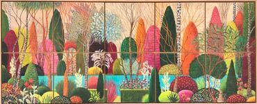 topiary, Leura Gardens, watercolour pencil, Wentworth Falls Lake, Jude Rose