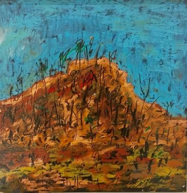 gestural landscape, oil stick, Australian landscape painting, Rex-Livingston, Maree Azzopardi