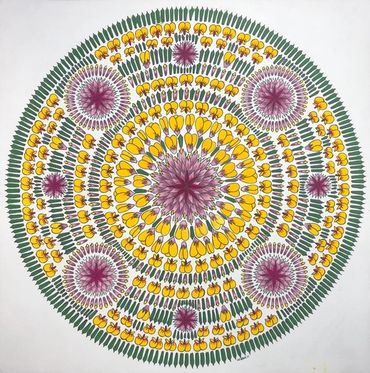 mandala art, Michelle Drage, Katoomba, Flax Lily, geometric, Rex-Livingston, Blue Mountains