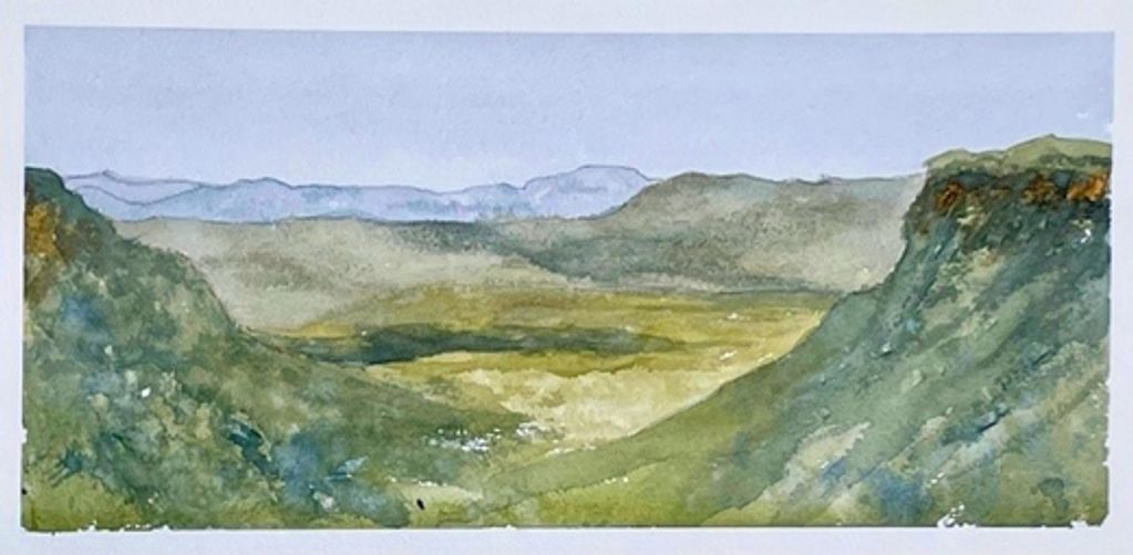 Blue Mountains , Landscape painting, watercolour