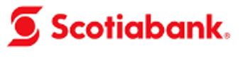 Scotiabank logo with red text and icon.