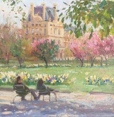 "Paris Cherry Trees""
OIl
20x20 cm
Sold
These small sketches are done in oil location out doors. Ge