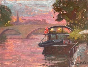 These small sketches are done in oil location out doors. Generally considered a color study or sketc