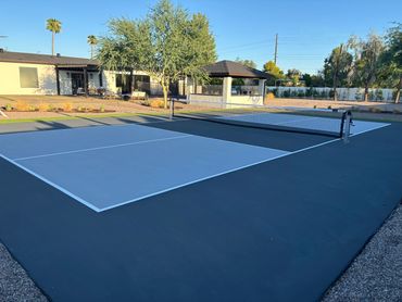 pickleball court at a house. Affordable landscaping service in AZ