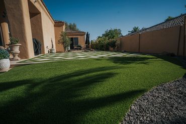 Chandler backyard patio with modern lighting system