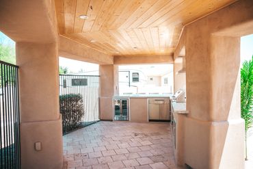 Queen Creek backyard BBQ island with custom stone design