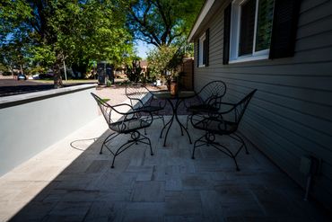 Front entry design with clean desert plant palette