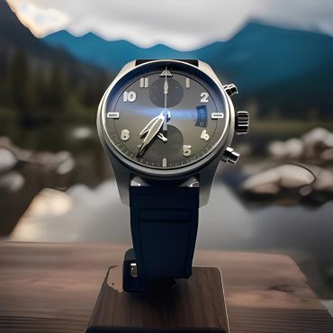 Blue dial chronograph outdoor watch.