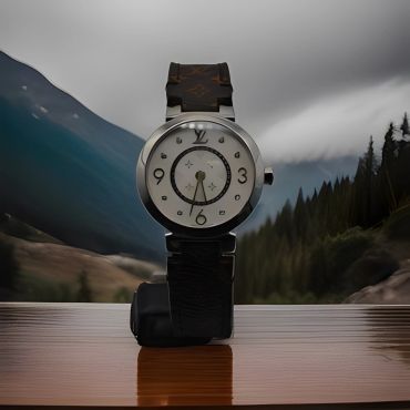 Vintage style leather strap watch.