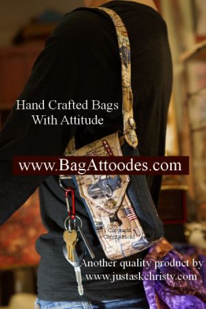 BagAttoode is a custom purse made from upcycled clothing & accessories.