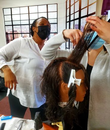 Practice cosmetology state board haircut. Hands-on training with instructor. Get Help.