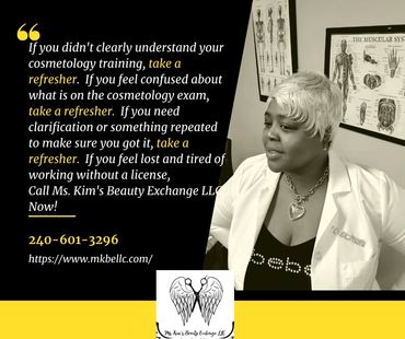 Cosmetology, Barbering state board exam review. Get help with State board test prep. class.