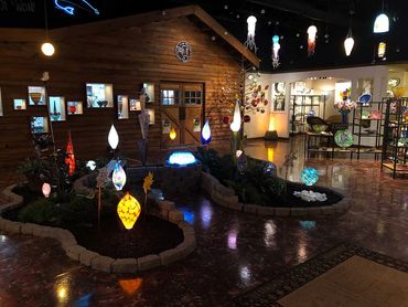 blown glass outdoor and indoor lighting