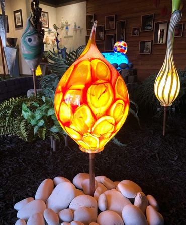 blown glass landscape light