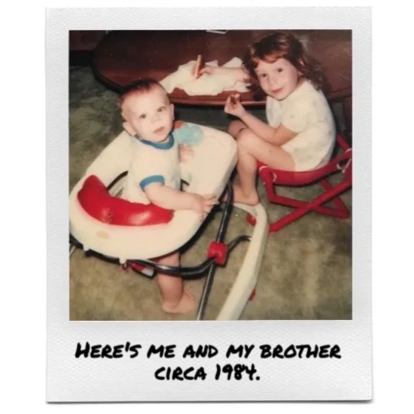 Vintage photo of owner and brother