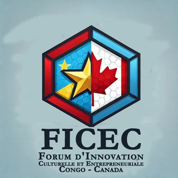 Logo du Forum d'Innovation Culturelle et Entrepreneuriale Congo - Canada (FICEC), représentant une p