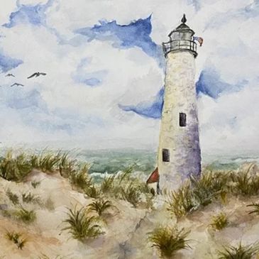 Water Color by Robin Driscoll, Lighthouse