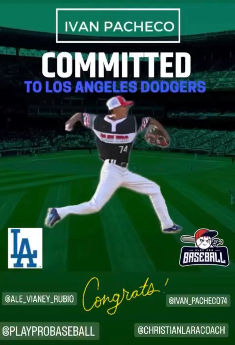 Play Pro Baseball’s Ivan Pacheco signs with the Los Angeles Dodgers organization.