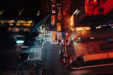 Overlook of intersection in New York City