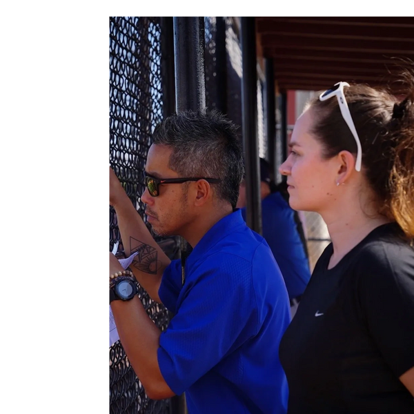 Dr Steph Lazarczuk on-site at a Spring Training complex.