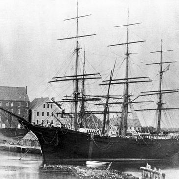 Ship on Damariscotta River in Newcastle, Maine