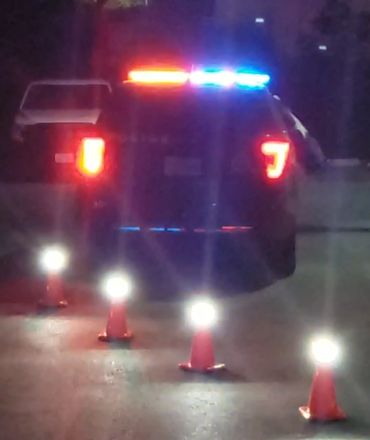 Image of the white LEDs on the Pro Series light facing oncoming traffic.  
