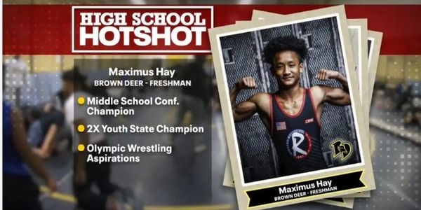 Maximus Hay Brown Deere Ringers wrestling club fox 6 news article.  Youth Wrestling State Champion.
