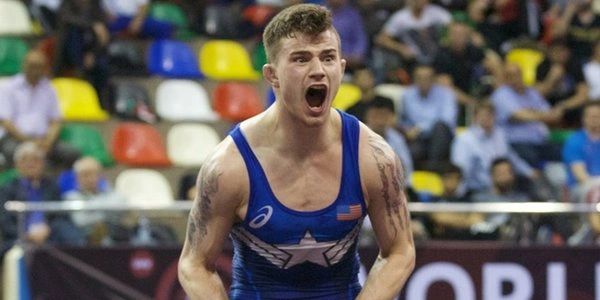 Jessie Theilke from Germantown, Wisconsin after winning the US Open, before his Olympic Wrestling.