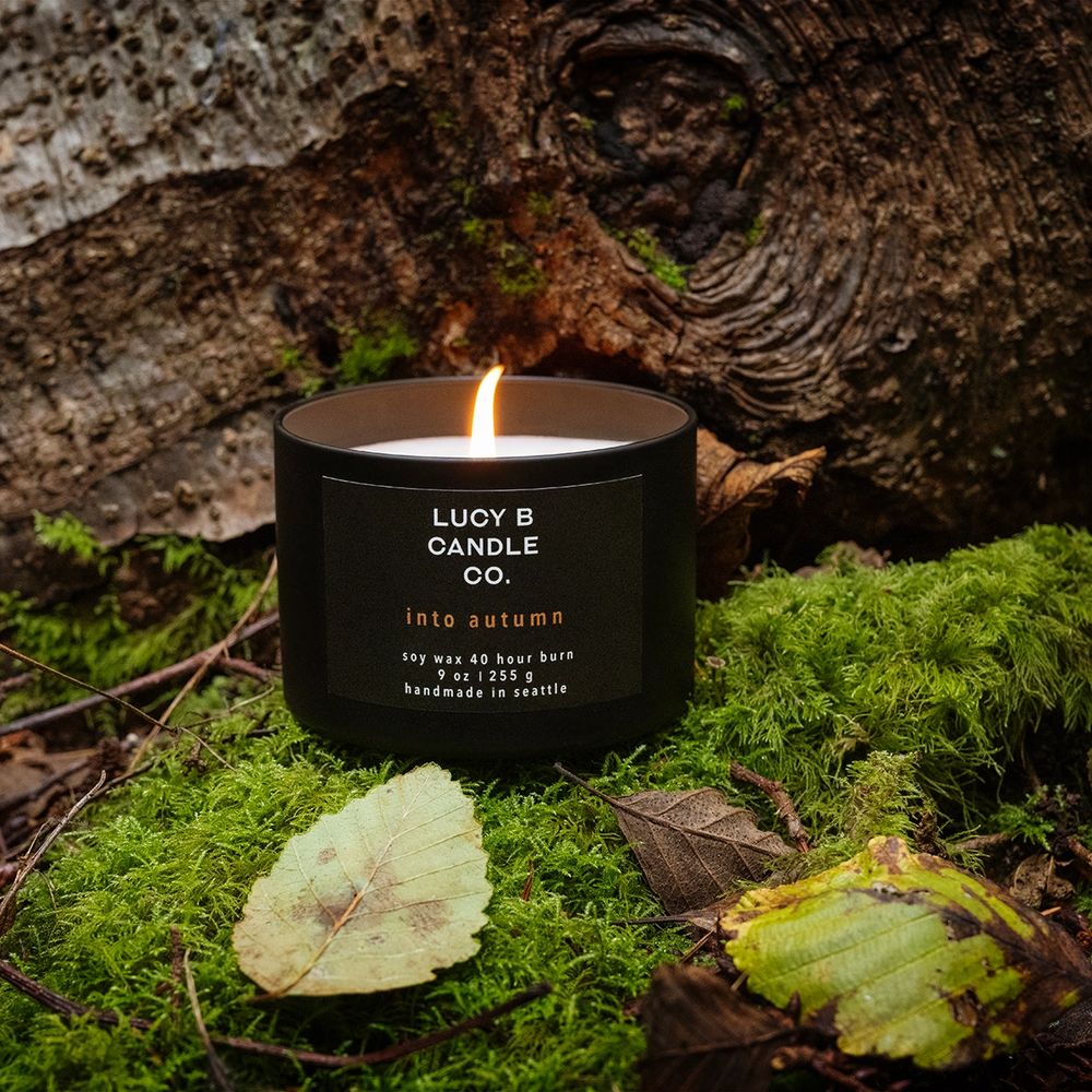 Seattle autumn candle in the forest