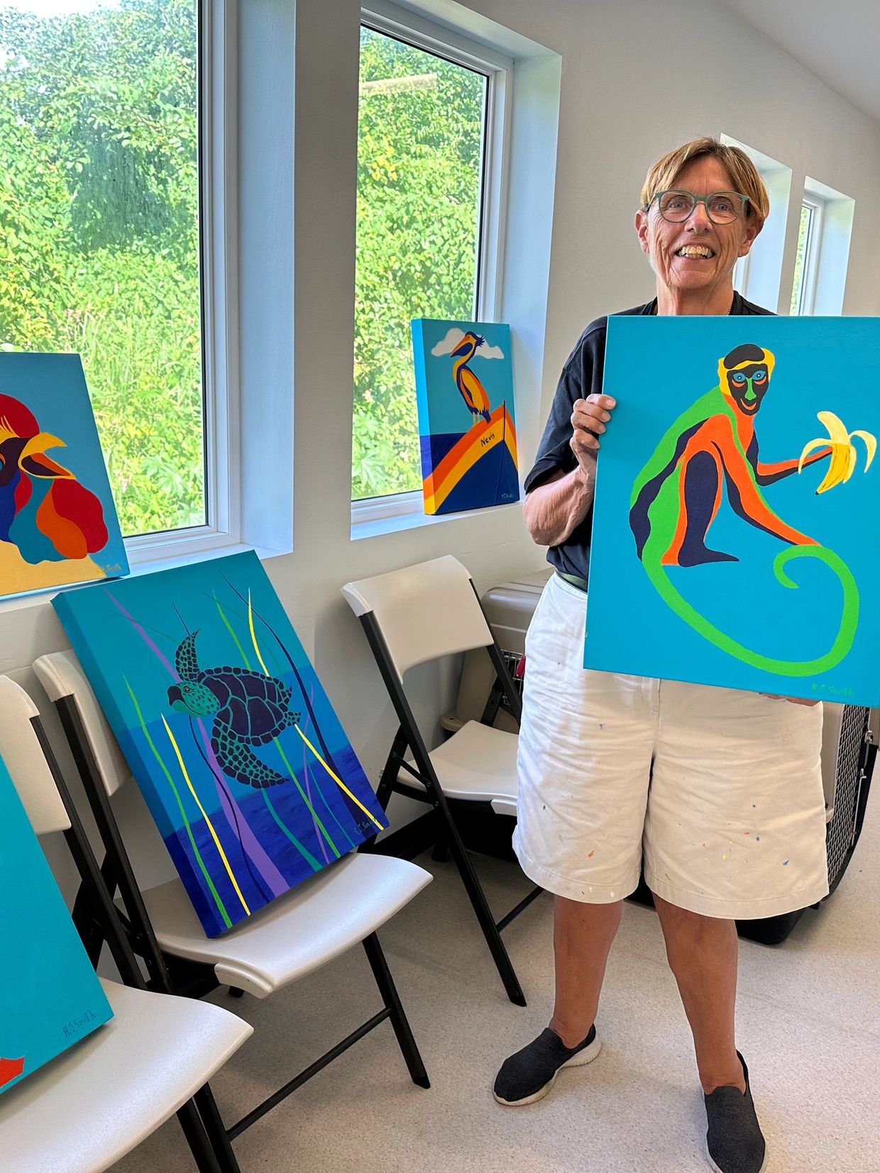 Please visit our reception area to view these beautiful and vibrant paintings in person!