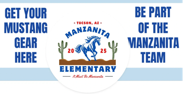 Advertisement for Mustang gear for Manzanita Elementary.